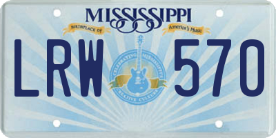 MS license plate LRW570