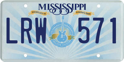 MS license plate LRW571