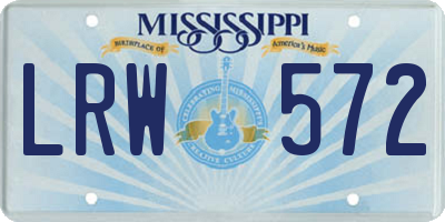 MS license plate LRW572