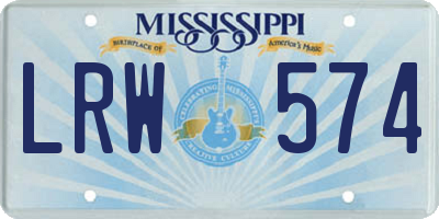 MS license plate LRW574