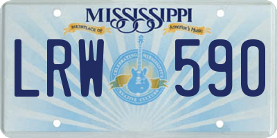 MS license plate LRW590