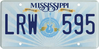 MS license plate LRW595