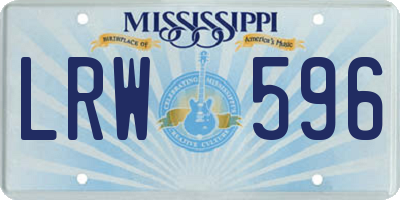 MS license plate LRW596