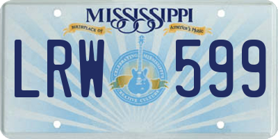 MS license plate LRW599