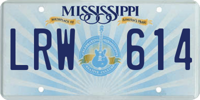 MS license plate LRW614