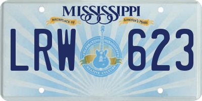 MS license plate LRW623