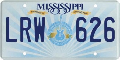 MS license plate LRW626