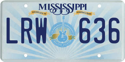 MS license plate LRW636