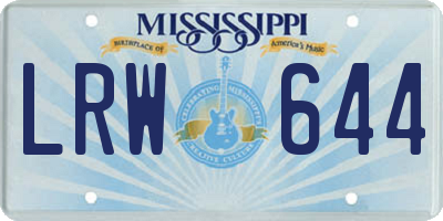 MS license plate LRW644