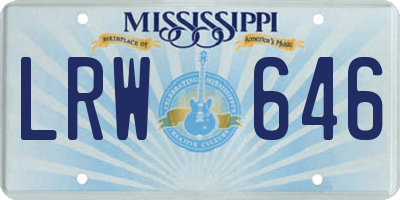 MS license plate LRW646