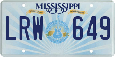 MS license plate LRW649