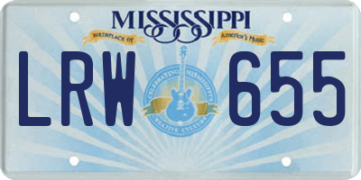 MS license plate LRW655