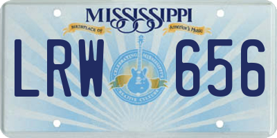 MS license plate LRW656