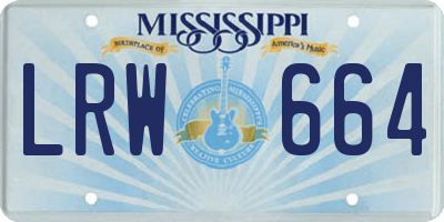 MS license plate LRW664