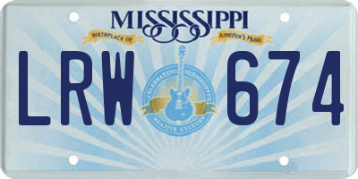 MS license plate LRW674