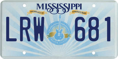 MS license plate LRW681