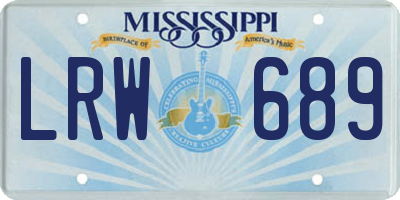 MS license plate LRW689