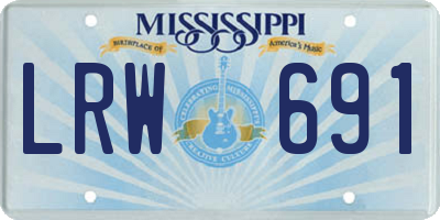 MS license plate LRW691