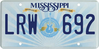 MS license plate LRW692