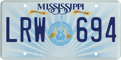 MS license plate LRW694
