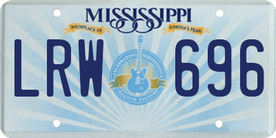 MS license plate LRW696