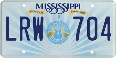 MS license plate LRW704