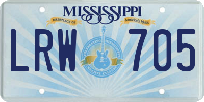 MS license plate LRW705
