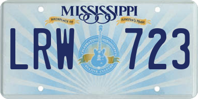 MS license plate LRW723