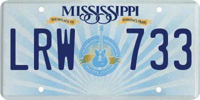 MS license plate LRW733