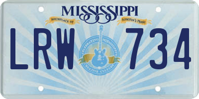 MS license plate LRW734