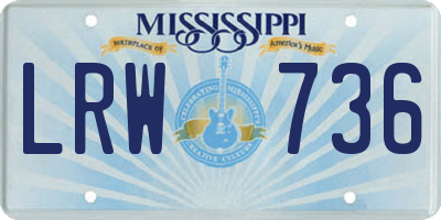 MS license plate LRW736