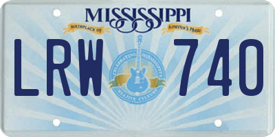 MS license plate LRW740