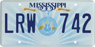 MS license plate LRW742