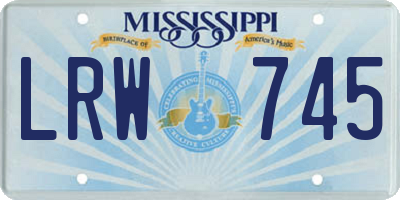 MS license plate LRW745