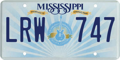MS license plate LRW747