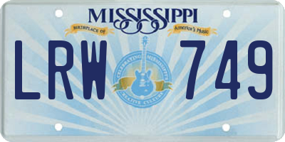 MS license plate LRW749