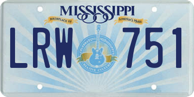 MS license plate LRW751