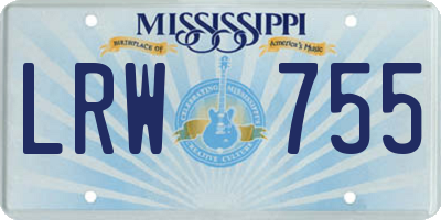 MS license plate LRW755