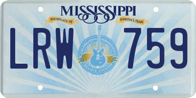 MS license plate LRW759