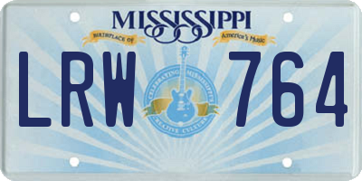 MS license plate LRW764