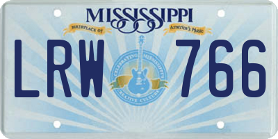 MS license plate LRW766