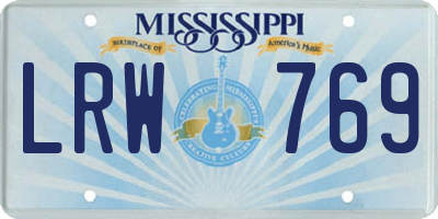 MS license plate LRW769