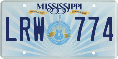 MS license plate LRW774
