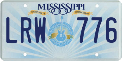 MS license plate LRW776