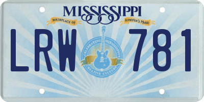 MS license plate LRW781