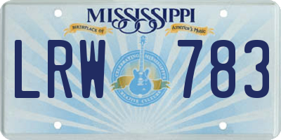 MS license plate LRW783