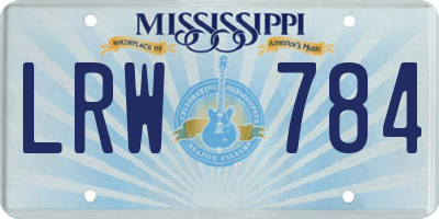 MS license plate LRW784