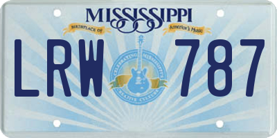 MS license plate LRW787