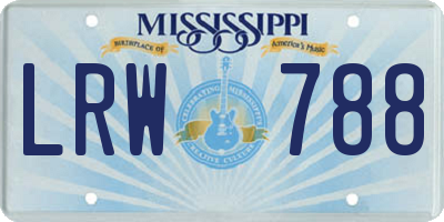 MS license plate LRW788