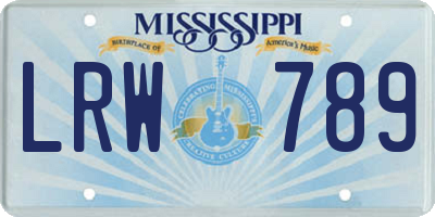 MS license plate LRW789